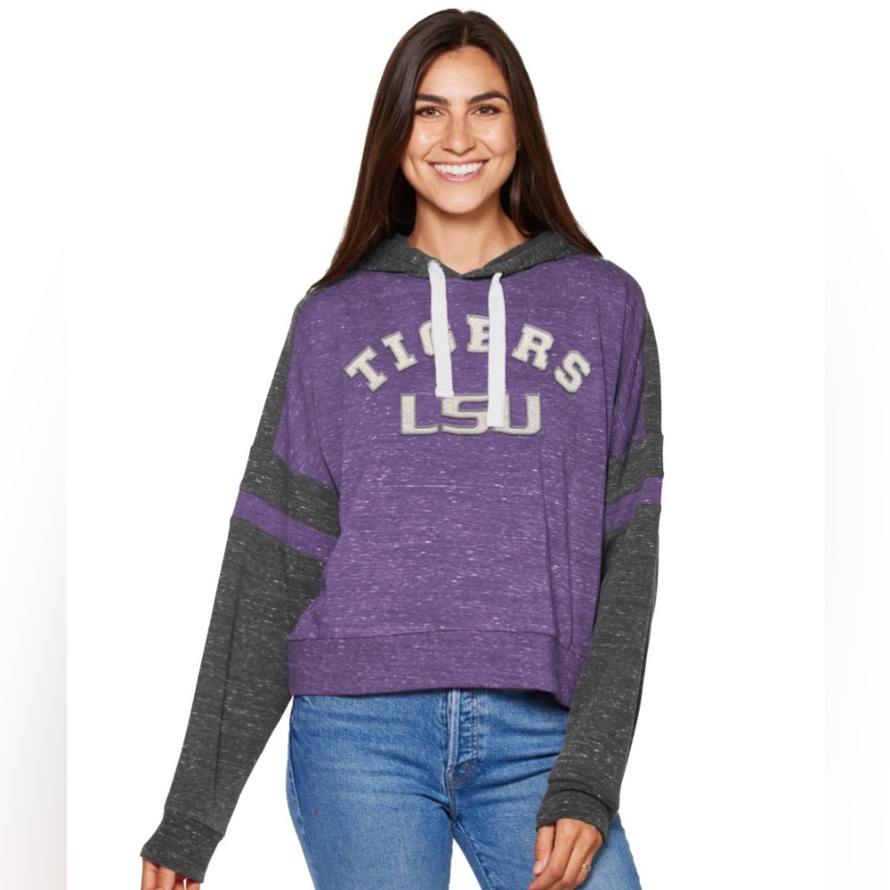 Colosseum LSU Tigers Lost City Speckle Hoodie NWT Small